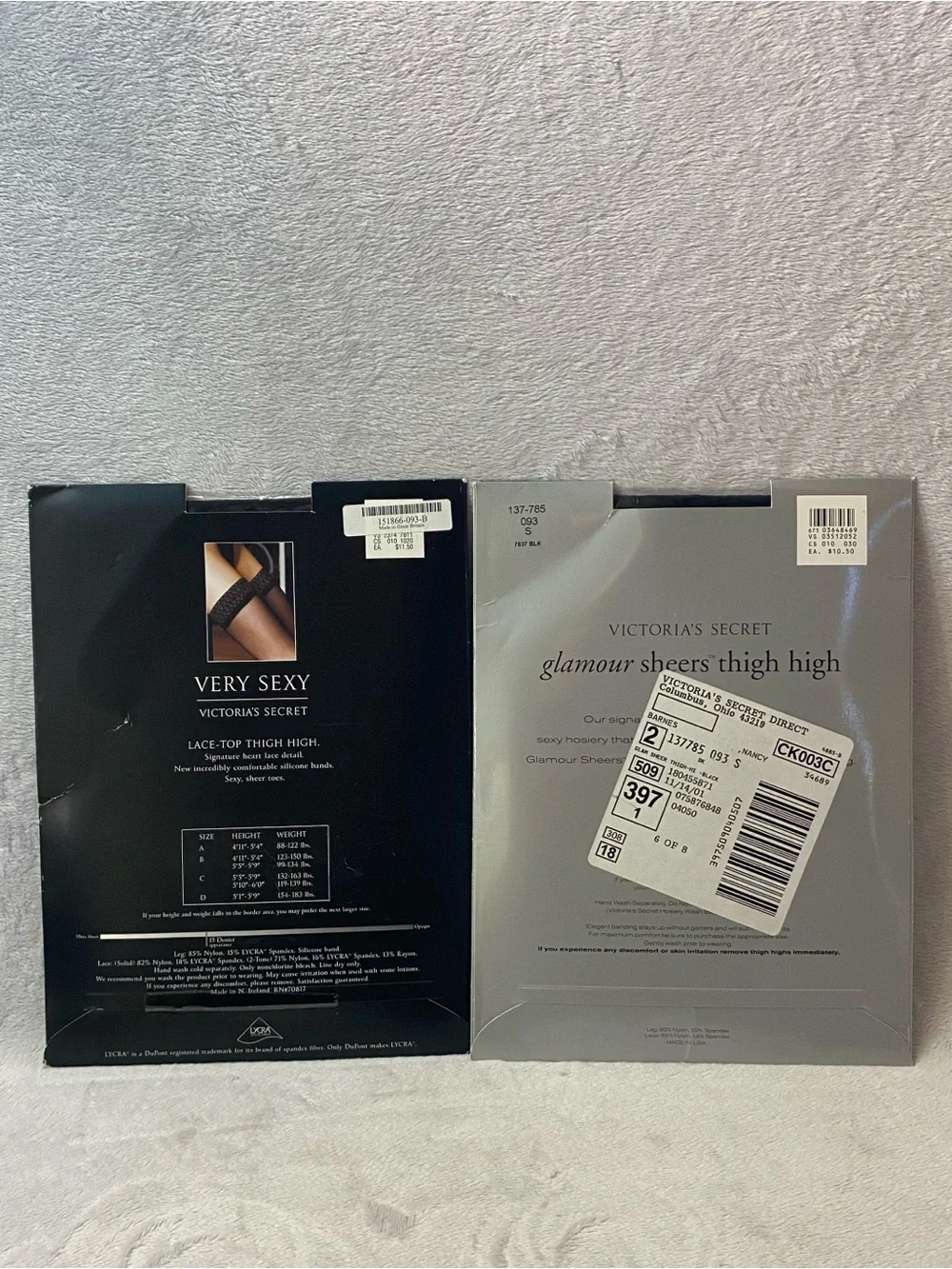 Victoria’s Secret Lace Top Thigh Highs Lot Of 2 Sizes S And B NWT